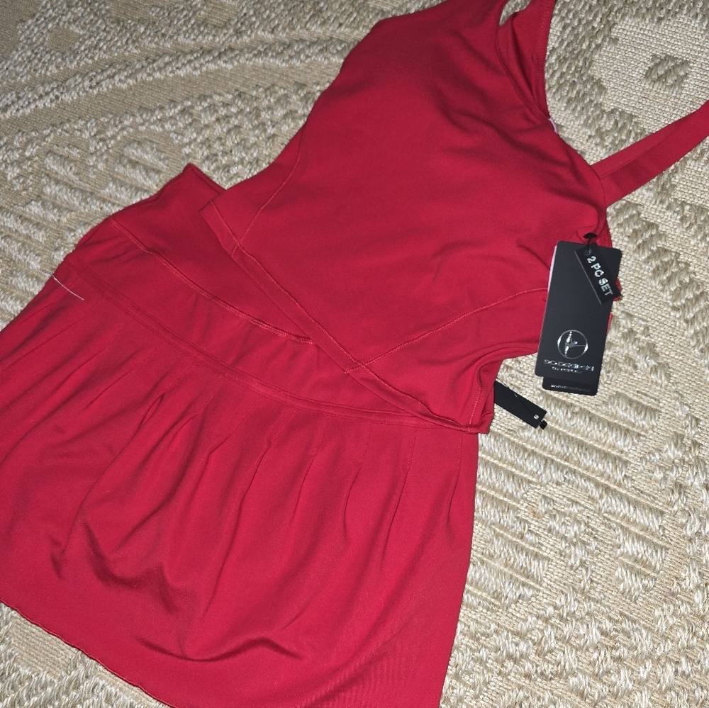 90 Degree By Reflex Red Track Skort.is Set,2 Pc - Picture 5 of 6